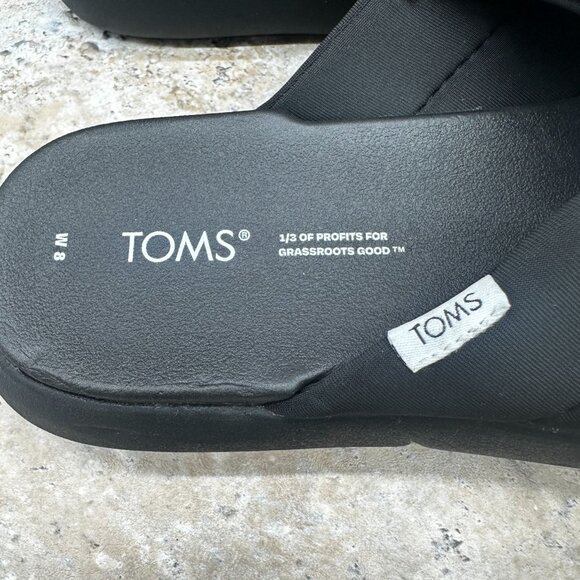 Toms Sandals Womena 8 Black Alpargata Mallow Crossover Quilted Textile Slides - Picture 8 of 10